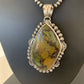 Navajo Green Kingman Turquoise Pendant Necklace | Sterling Silver | Authentic Native American Handmade | 1311