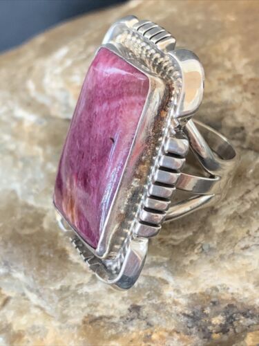 Native American Navajo Purple Spiny Oyster Ring | Sterling Silver | Sz 5 | 1772