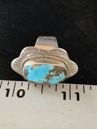 Southwestern Navajo Blue Kingman Turquoise Ring | Sterling Silver | Sz 6 | 13784