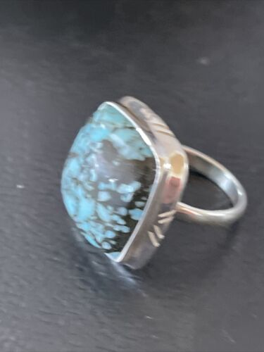 Navajo Blue Spiderweb Turquoise Ring | Sterling Silver | Sz 5 | Authentic Native American Handmade | 10305