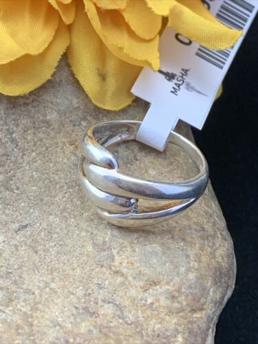 Native American Navajo Women's Swirl Ring | Sterling Silver | Sz 6.5 | 01793