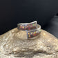 Native American Navajo Red Opal Inlay Ring | Sterling Silver | Sz 14.5 | 14584