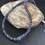 Native American Blue Opal Necklace | Sterling Silver | Navajo Handmade | 18" | 14534
