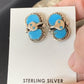 Zuni Blue Kingman Turquoise Snake Earrings | Sterling Silver | Authentic Native American Handmade | 12040