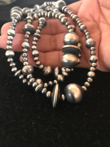 Sterling Silver Navajo Pearls Necklace | 70" | Native American | Southwestern Jewelry | 8503