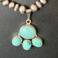 Navajo Pearl Necklace with Blue Cluster Turquoise Pendant | Sterling Silver | 12498