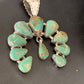 Navajo Green Royston Turquoise Pendant | Authentic Native American Sterling Silver | Naja | 12104