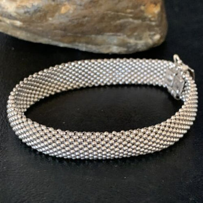 Native American Mesh Bracelet | Sterling Silver | 8" | 14193