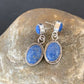 Navajo Denim Lapis Dangle Earrings | Sterling Silver | 1.1" | Authentic Native American Handmade | 1701