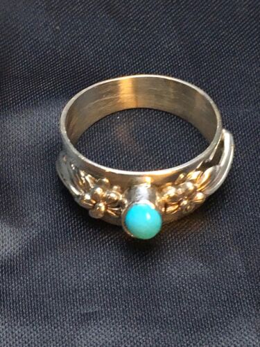 Native American Blue Turquoise Navajo Ring | Sterling Silver | Sz 4.75 | 4455
