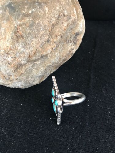Navajo Turquoise Multi-Stone Ring | Authentic Native American Sterling Silver | Sz 7.5 | 8206 - Masha USA