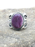 Navajo Purple Spiny Oyster Ring | Sterling Silver | Sz 6.75 | Authentic Native American Handmade | 2622