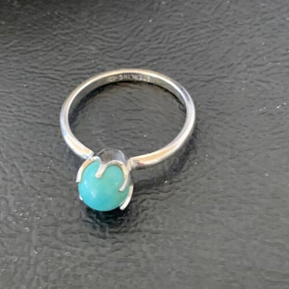 Navajo Blue Turquoise Ring | Sterling Silver | Sz 7 | Authentic Native American Handmade | 10769