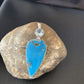 Navajo Sterling Silver Blue Topaz Turquoise Multi-Stone Pendant | Authentic Native American Handmade | 3" | 12025