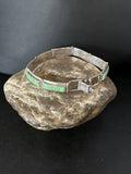Native American Women's Green Gaspeite Inlay Link Bracelet | Sterling Silver | 7.5" | 14270