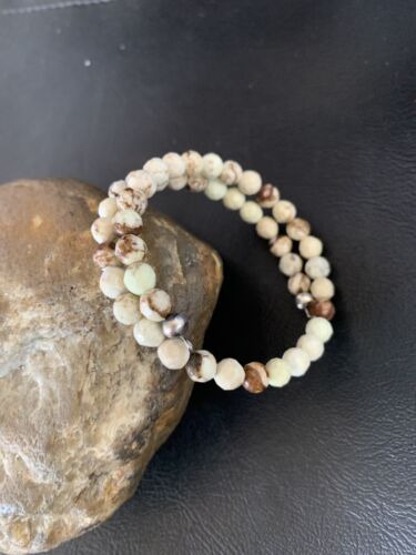 Navajo Wild Horse Turquoise Bead Bracelet | Stainless Steel | Authentic Native American Handmade | 12935
