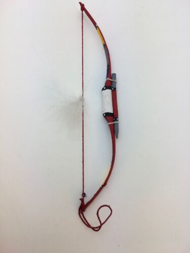 Native American Red Leather Bow Model Car Charm Dangle | Navajo Handmade | 6.5" | 8891