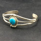 Navajo Blue Turquoise Children's Bracelet | Sterling Silver | Authentic Native American Handmade | 4375