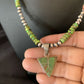 Navajo Green Gaspeite Turquoise Inlay Pendant | Sterling Silver | Authentic Native American Handmade | 13271