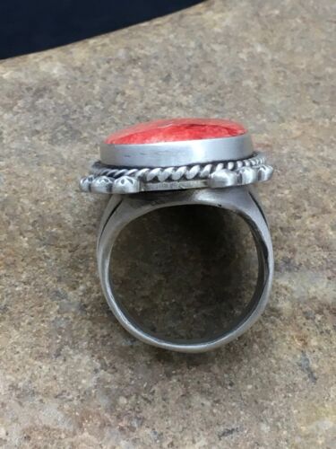 Navajo Spiny Oyster Ring | Sterling Silver | Sz 10.75 | Authentic Native American Handmade | 3050