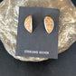 Navajo Orange Spiny Oyster Inlay Earrings | Sterling Silver | Authentic Native American Handmade | 14789