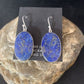 Native American Blue Lapis Lazuli Dangle Drop Earrings | Sterling Silver | 1" | 14090