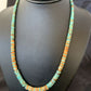 Navajo Green Turquoise & Orange Spiny Oyster Graduated Heishi Necklace | Sterling Silver | Authentic Native American | 20" | 11774