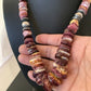 Navajo Pearls Purple Spiny Oyster Necklace Pendant | Sterling Silver | Authentic Native American | Graduated | 19" | 01522