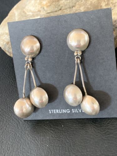Native American Old Pawn Dangle Earrings | Sterling Silver | 1.5" | 12983