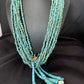 Men's XL Santo Domingo Blue Turquoise Shell Bead Jacla Necklace | 36" | 13187