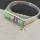 Native American Navajo Green Gaspiete Sugilite Red Coral Inlay Ring | Sz 8.25 | 10986
