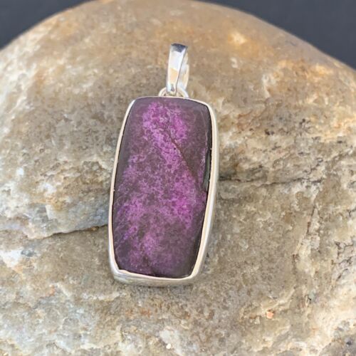 Navajo Purple Sugilite Pendant | Sterling Silver Pearls | 1.50" | Authentic Native American Handmade | 10931
