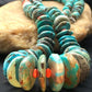 Navajo Turquoise & Spiny Oyster Graduated Necklace | Sterling Silver | Authentic Native American | 29" | 4362