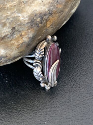 Navajo Purple Spiny Oyster Ring | Sterling Silver | Sz 6 | Authentic Native American Handmade | 3478