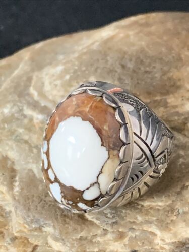 Southwestern Men's XL Ring | Wild Horse Turquoise | Sterling Silver | Sz 8.5 | 13775 - Masha USA