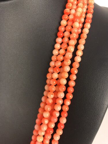 Navajo Angel Skin Bamboo Coral Necklace | Sterling Silver | Southwestern | 3167