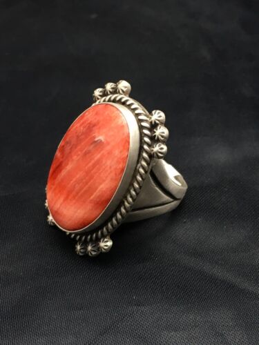Navajo Spiny Oyster Ring | Sterling Silver | Sz 10.75 | Authentic Native American Handmade | 3050