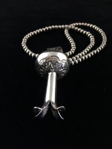Navajo Sterling Silver Necklace | Large Naja Pendant 4" | Authentic Native American Handmade | 1673 - Masha USA
