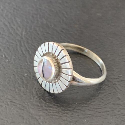 Native American Women's Navajo Purple Sugilite Pink Coral Inlay Ring | Sz 5.5 | 11174