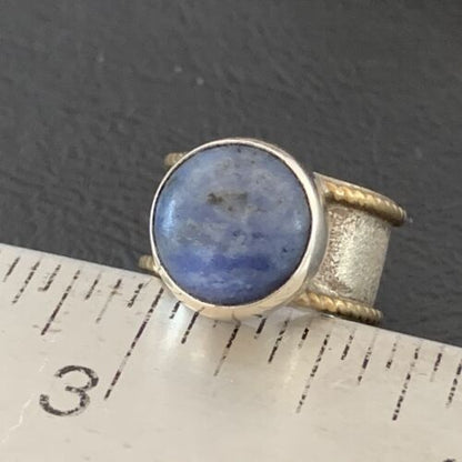 Southwestern Old Pawn Navajo Blue Lapis Ring | Sterling Silver | Sz 5 | Authentic Native American Handmade | 10379