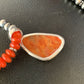 Native American Navajo Red Apple Coral Pendant Necklace | Sterling Silver Naja | 13944