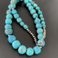Authentic Native American Navajo Graduated Turquoise Bead Necklace | Sterling Silver | 20" | 2158