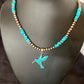 Navajo Hummingbird Inlay Pendant | Blue Turquoise & Opal | Sterling Silver | Native American Handmade | 11326