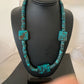 Native American Rustic Turquoise Nugget Heishi Bead Necklace | Sterling Silver | 22" | 1397