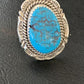 Southwestern Navajo Blue Kingman Turquoise Ring | Sterling Silver | Sz 7 | 12206