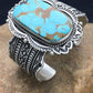Navajo Men's Turquoise #8 Cuff Bracelet | Sterling Silver | Authentic Native American Handmade | 13646