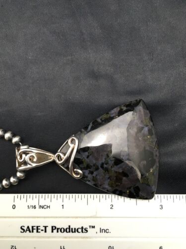Native American Agate Pendant | Navajo Pearls Sterling Silver Necklace | 4382