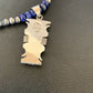 Navajo Pearls Necklace with Blue Lapis Opal Inlay Pendant | Sterling Silver | Authentic Native American Handmade | 11632