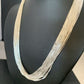 Navajo Liquid Silver Heishi Necklace | 40 Strands | Sterling Silver Tubes | 19" | 02214