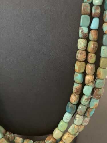 Native American Green Turquoise Necklace | Navajo Sterling Silver | Authentic Handmade | 611